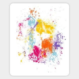 Abstract Vibrant Multicolor Brush Strokes and Splatters 3 Magnet